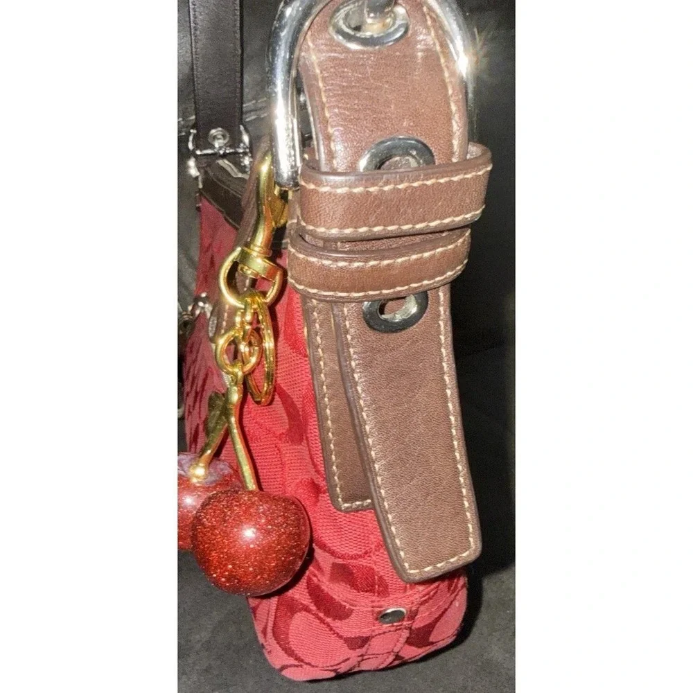Coach Red And Brown Hobo vintage Y2K Signature C Jacquard
